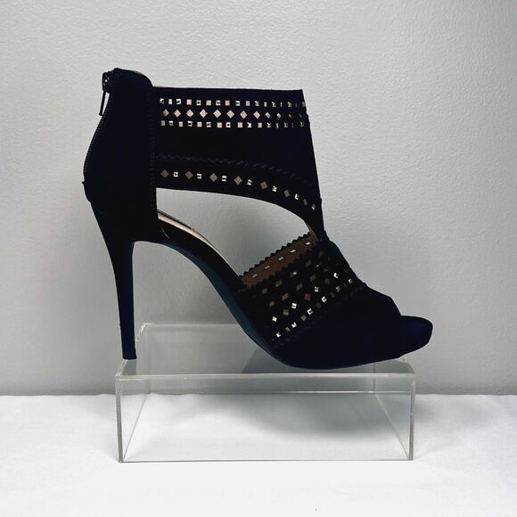 Jennifer Lopez Sweet Gum Black Open Peep-toed Stilletto High Heel Shoes Size 10 - Picture 2 of 10